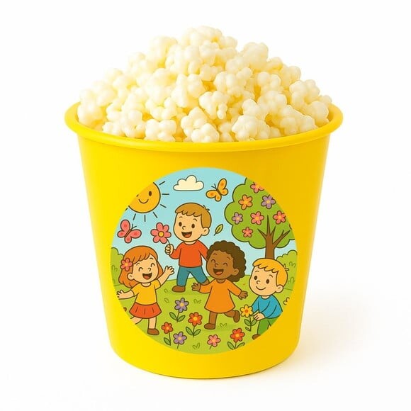 Balde de Pipoca Personalizado Infantil Primavera Divertida