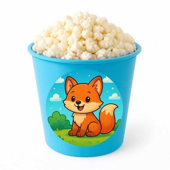 Balde de Pipoca Personalizado Infantil Raposinha