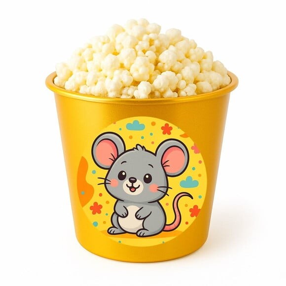Balde de Pipoca Personalizado Infantil Ratinho Fofo