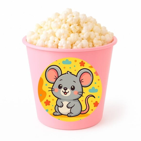 Balde de Pipoca Personalizado Infantil Ratinho Fofo