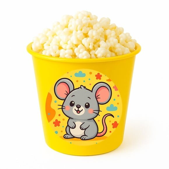 Balde de Pipoca Personalizado Infantil Ratinho Fofo