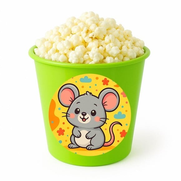 Balde de Pipoca Personalizado Infantil Ratinho Fofo