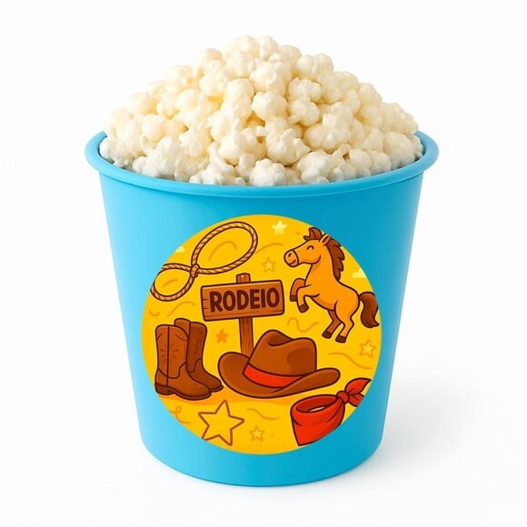Balde de Pipoca Personalizado Infantil Rodeio