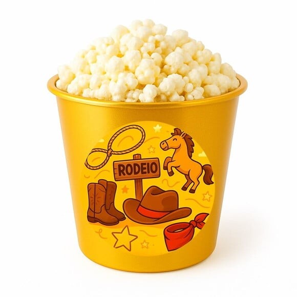 Balde de Pipoca Personalizado Infantil Rodeio