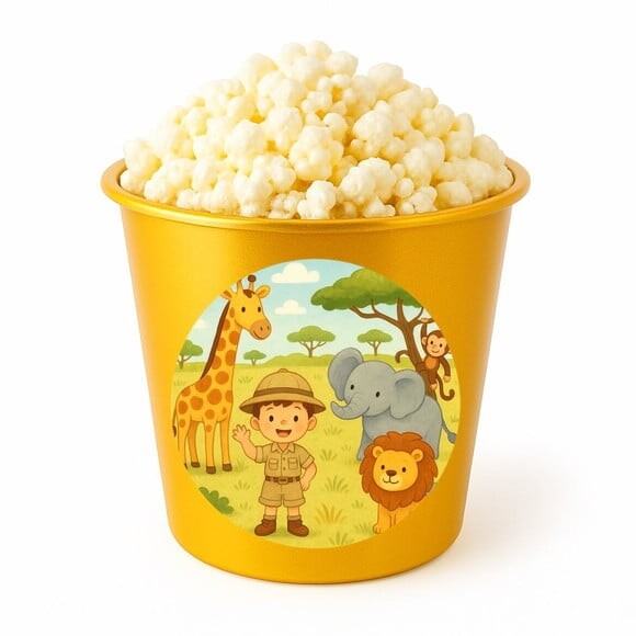 Balde de Pipoca Personalizado Infantil Safari