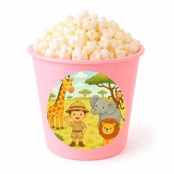 Balde de Pipoca Personalizado Infantil Safari