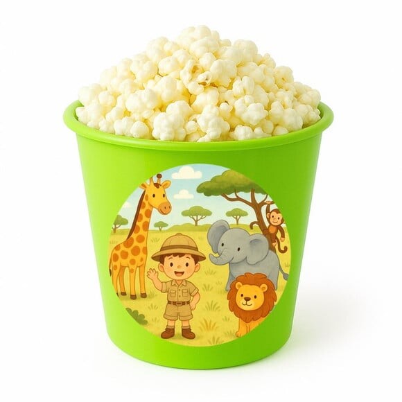 Balde de Pipoca Personalizado Infantil Safari