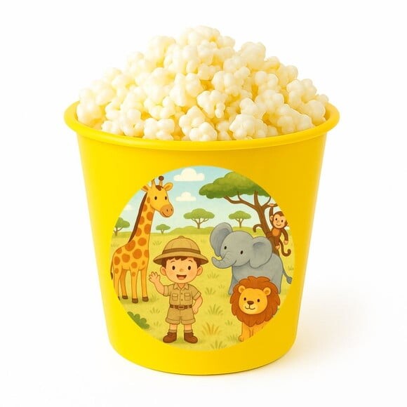 Balde de Pipoca Personalizado Infantil Safari