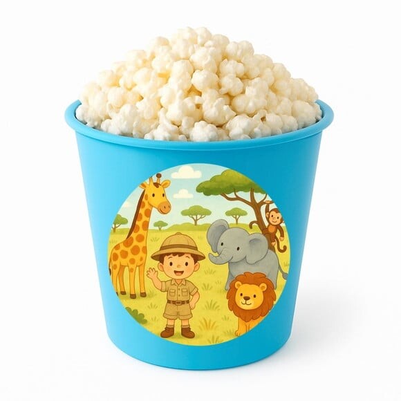 Balde de Pipoca Personalizado Infantil Safari