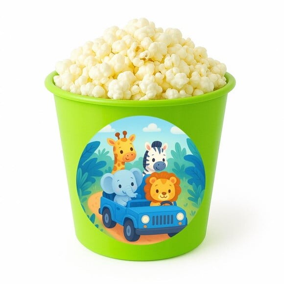 Balde de Pipoca Personalizado Infantil Safari Azul