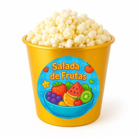 Balde de Pipoca Personalizado Infantil Salada de Frutas