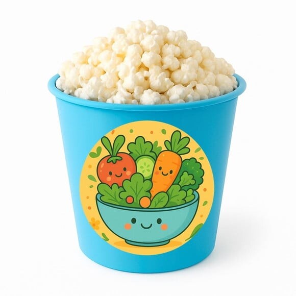 Balde de Pipoca Personalizado Infantil Salada Divertida