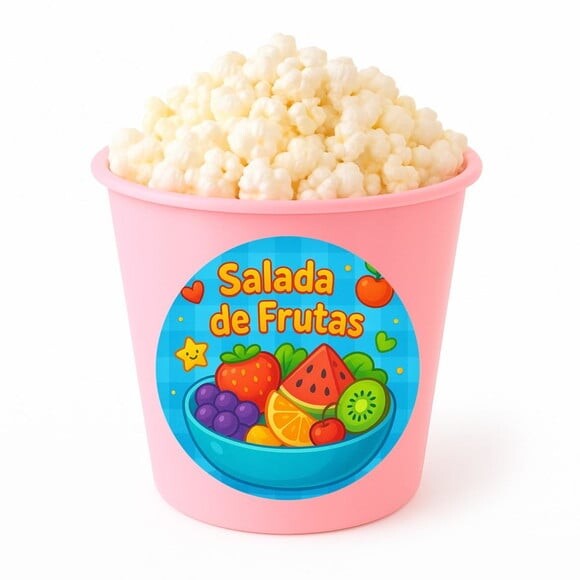 Balde de Pipoca Personalizado Infantil Salada de Frutas