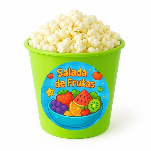 Balde de Pipoca Personalizado Infantil Salada de Frutas