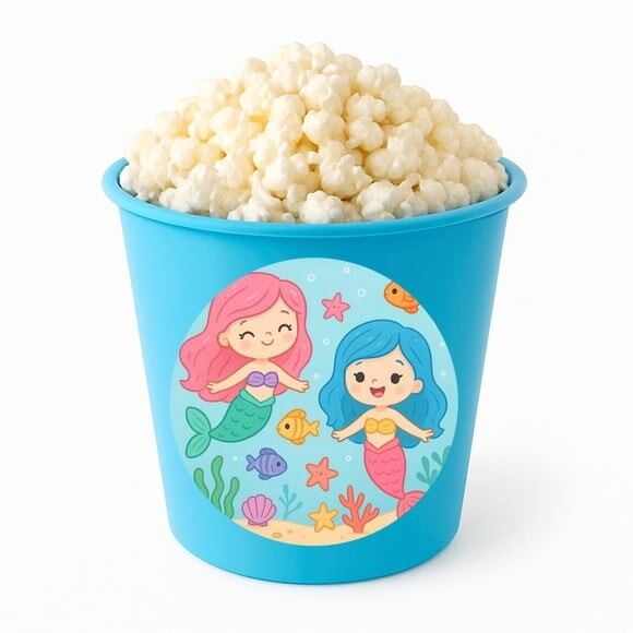 Balde de Pipoca Personalizado Infantil Sereias