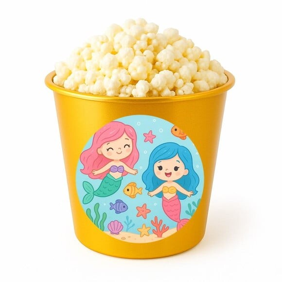 Balde de Pipoca Personalizado Infantil Sereias