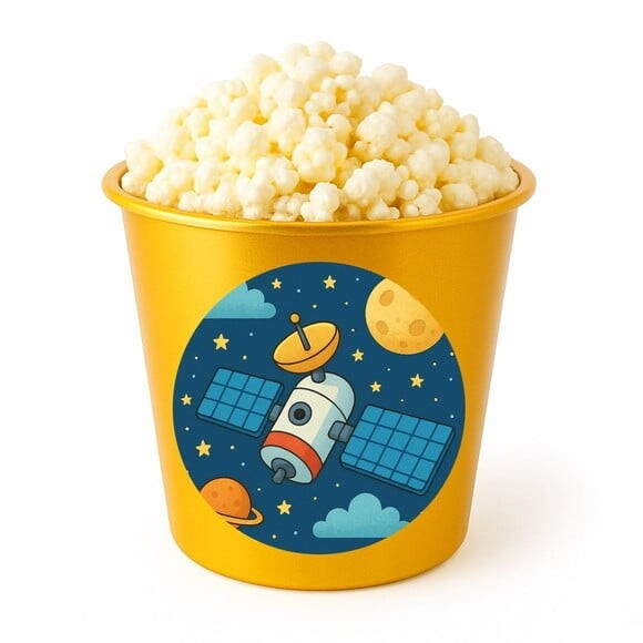 Balde de Pipoca Personalizado Infantil Satélite