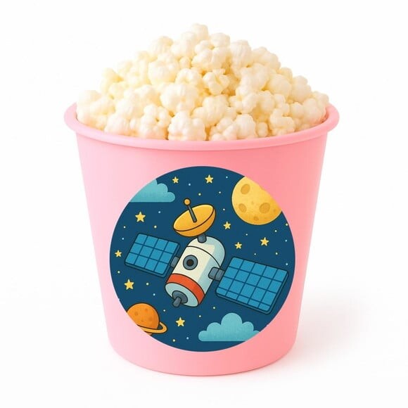 Balde de Pipoca Personalizado Infantil Satélite