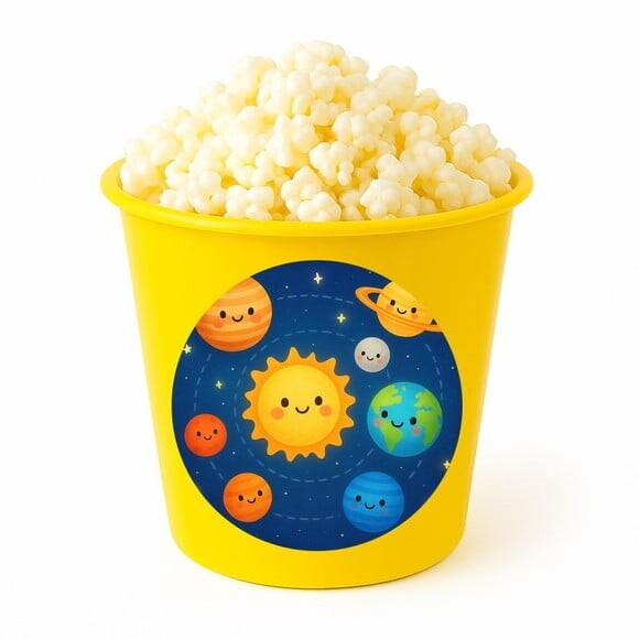 Balde de Pipoca Personalizado Infantil Sistema Solar
