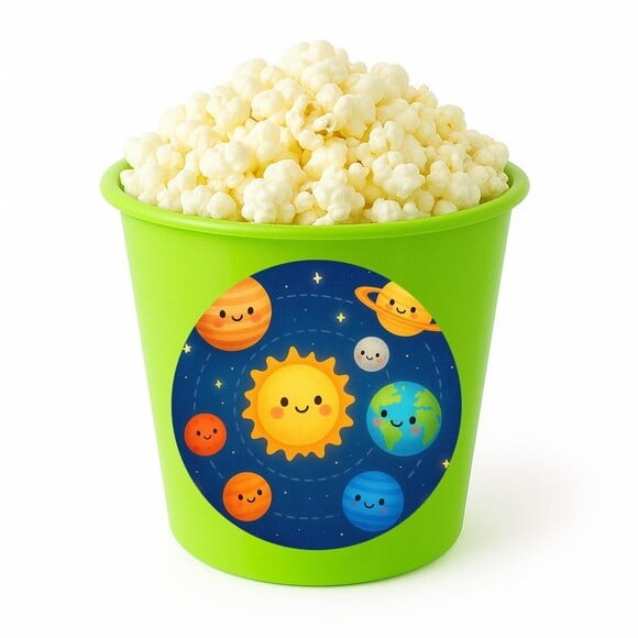 Balde de Pipoca Personalizado Infantil Sistema Solar