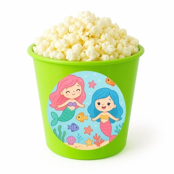 Balde de Pipoca Personalizado Infantil Sereias