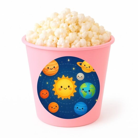 Balde de Pipoca Personalizado Infantil Sistema Solar