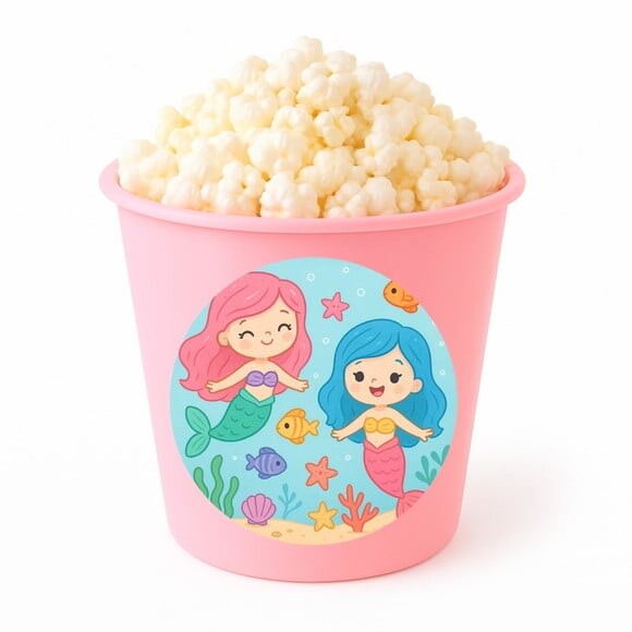 Balde de Pipoca Personalizado Infantil Sereias