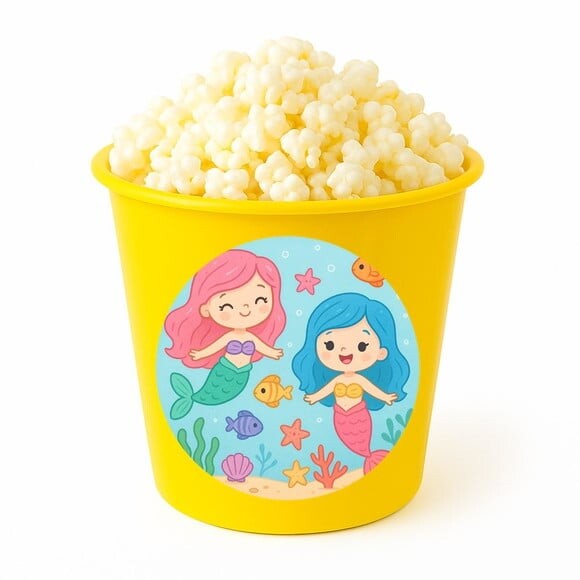 Balde de Pipoca Personalizado Infantil Sereias