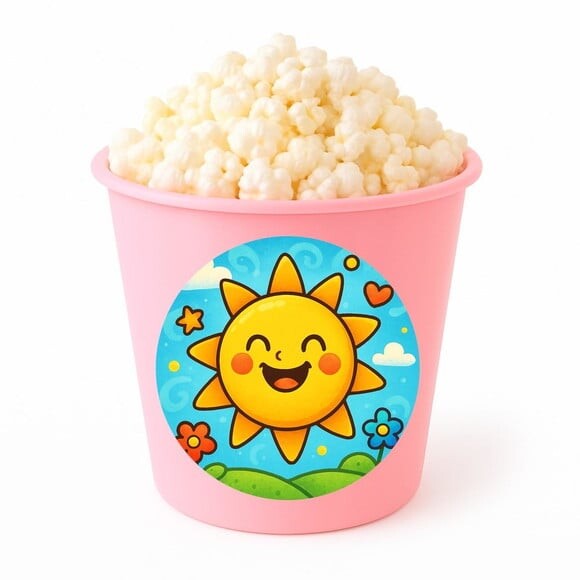 Balde de Pipoca Personalizado Infantil Sol Sorridente