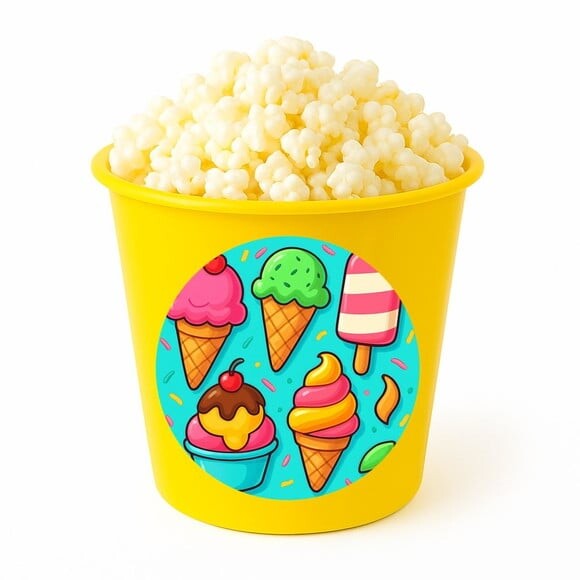 Balde de Pipoca Personalizado Infantil Sorvetes