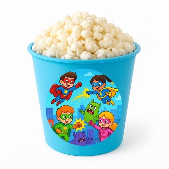 Balde de Pipoca Personalizado Infantil Super Heróis