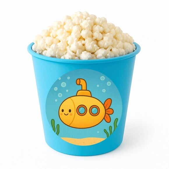 Balde de Pipoca Personalizado Infantil Submarino