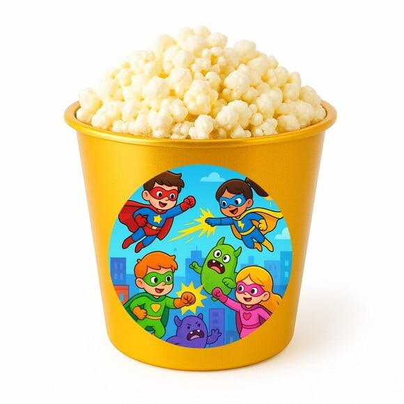 Balde de Pipoca Personalizado Infantil Super Heróis