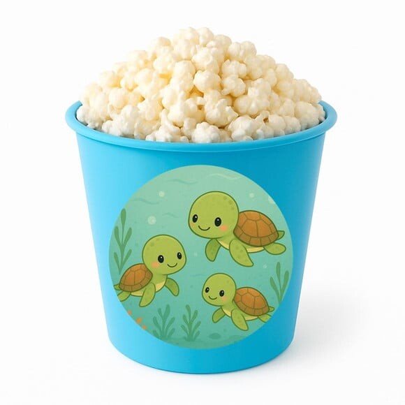 Balde de Pipoca Personalizado Infantil Tartaruguinhas