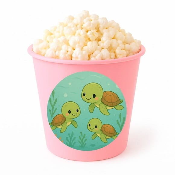 Balde de Pipoca Personalizado Infantil Tartaruguinhas