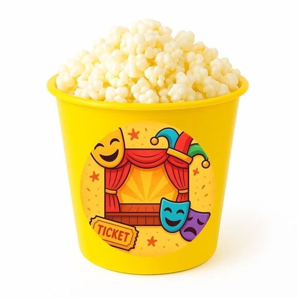 Balde de Pipoca Personalizado Infantil Teatro Infantil