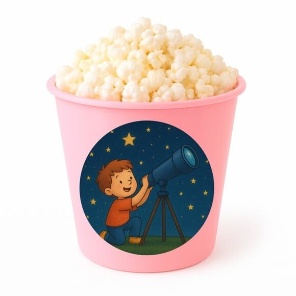 Balde de Pipoca Personalizado Infantil Telescópio Kids