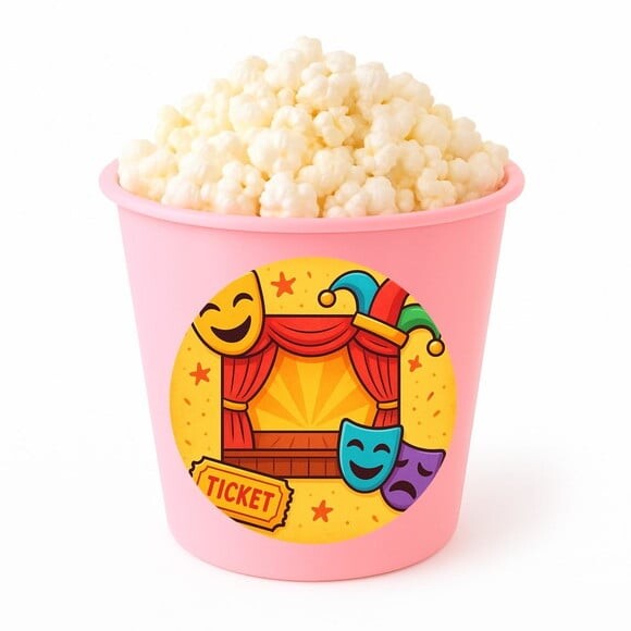 Balde de Pipoca Personalizado Infantil Teatro Infantil