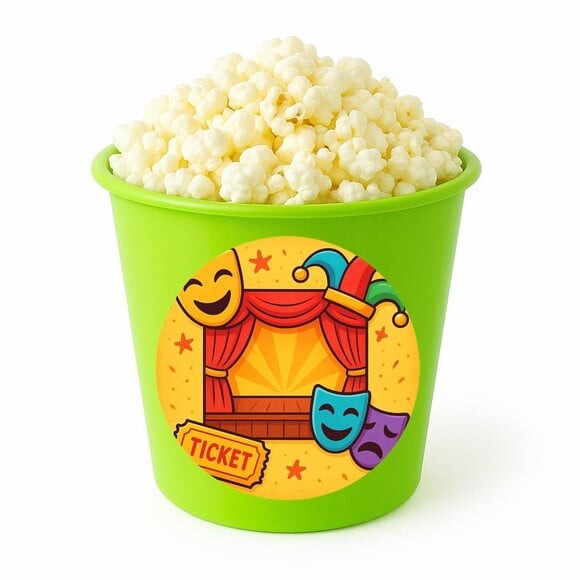 Balde de Pipoca Personalizado Infantil Teatro Infantil
