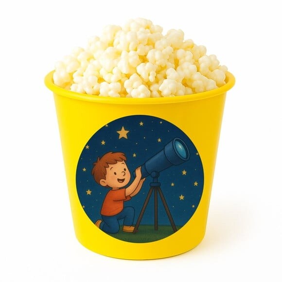 Balde de Pipoca Personalizado Infantil Telescópio Kids