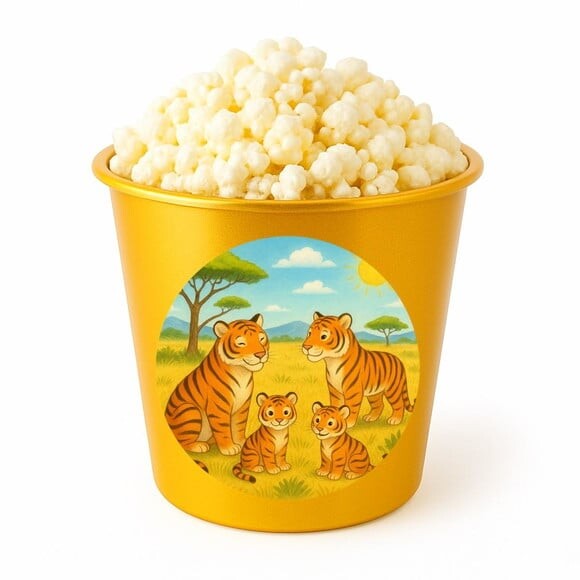 Balde de Pipoca Personalizado Infantil Tigres
