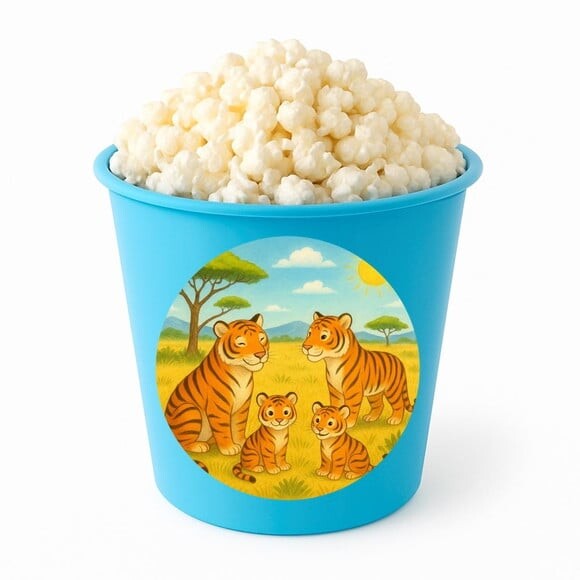 Balde de Pipoca Personalizado Infantil Tigres