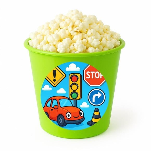 Balde de Pipoca Personalizado Infantil Trânsito