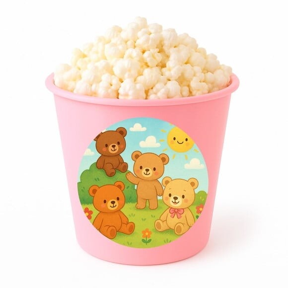Balde de Pipoca Personalizado Infantil Ursinhos