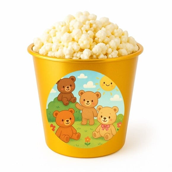 Balde de Pipoca Personalizado Infantil Ursinhos