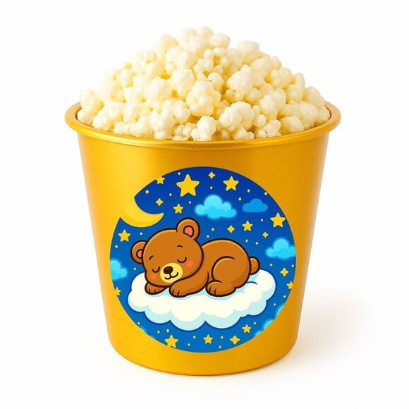 Balde de Pipoca Personalizado Infantil Ursinho Soninho