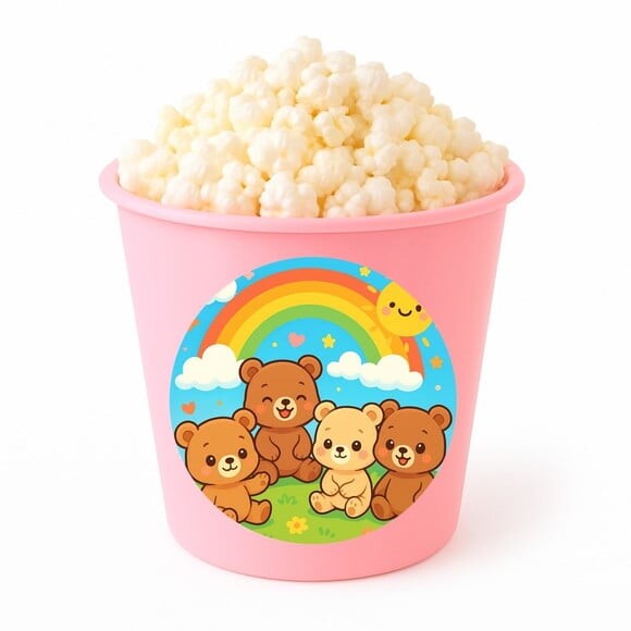 Balde de Pipoca Personalizado Infantil Ursinhos Baby