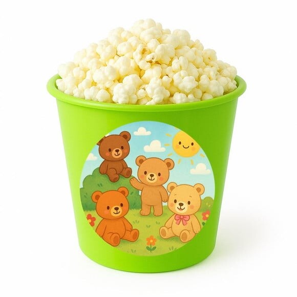 Balde de Pipoca Personalizado Infantil Ursinhos