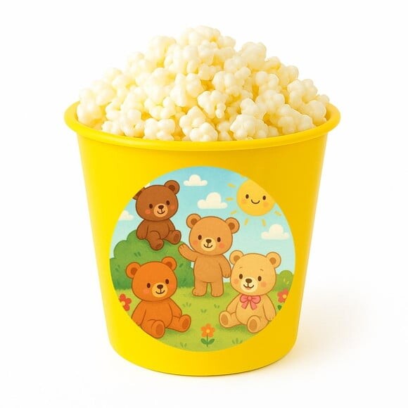 Balde de Pipoca Personalizado Infantil Ursinhos