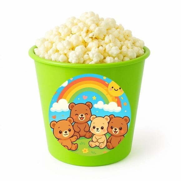 Balde de Pipoca Personalizado Infantil Ursinhos Baby